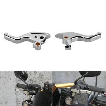 Edge Cut Hand Control Lever Kit Brake Clutch Levers Set Chrome