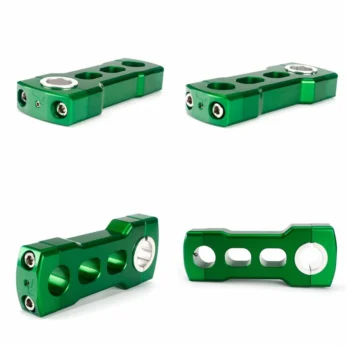 Snowmobile Pivoting Handlebar Fixed Height Risers Green