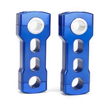 Snowmobile Pivoting Handlebar Fixed Height Risers Blue